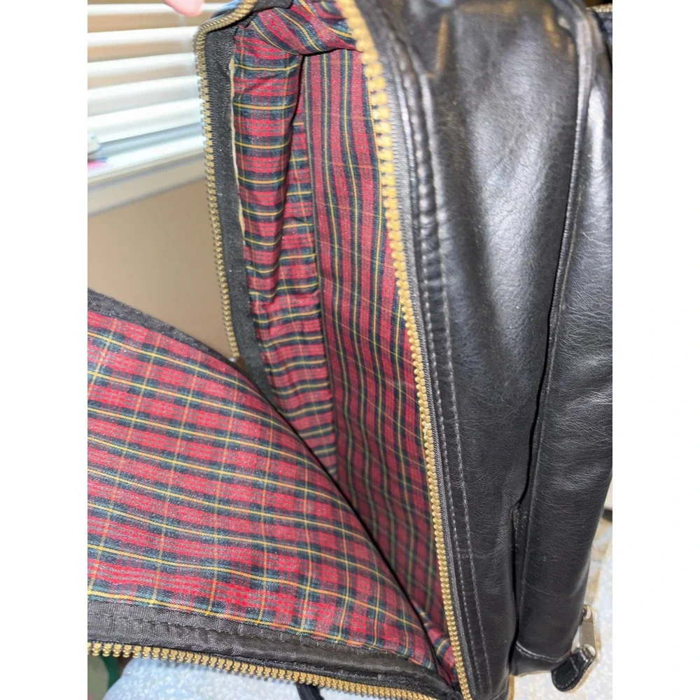 Pebble Beach Shoe Bag Mens OS Black Excellent 100th US Open 2000 Leather Plaid